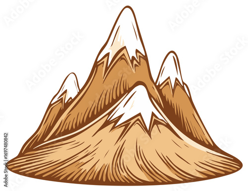Mountain Range Peak Illustration Sketch Mountainous Region Landscape Art