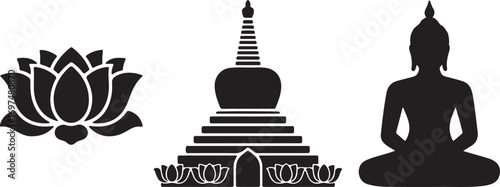 Minimalist black and white illustration silhouette