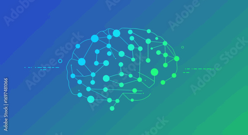Abstract representation of a neural network illustrating connectivity in a digital brain concept