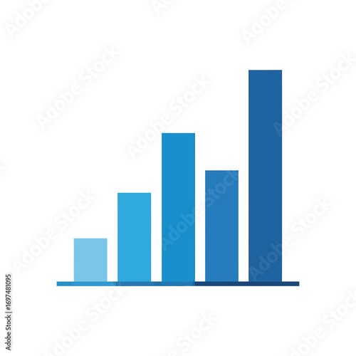 Abstract representation of data growth with blue bars increasing, symbolizing progress in analytics