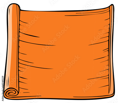 Orange scroll cartoon illustration