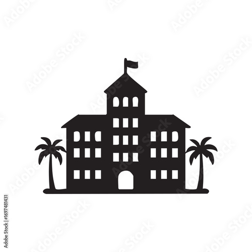 Iconic Hotel Del Coronado Silhouette Capturing Coastal Charm and Historic Grandeur a Timeless Architectural Masterpiece Nestled Near Palm Trees