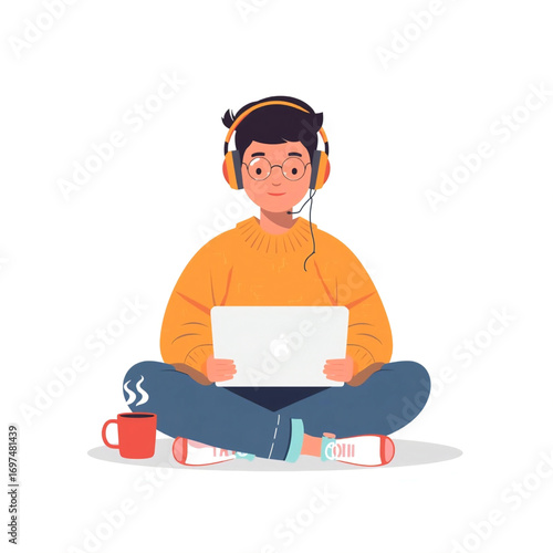 man with laptop