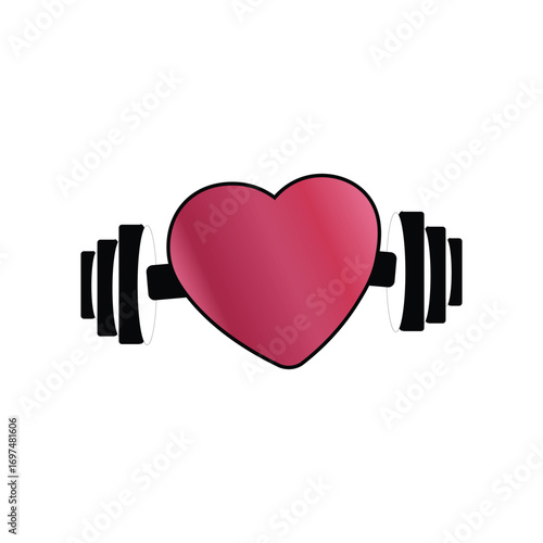 World hearth Day Single Icon Vector Dumble Heart Illustration 9