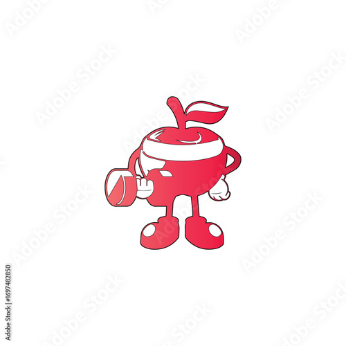 World hearth Day Single Icon Vector Apple with Dumble Illustration 13