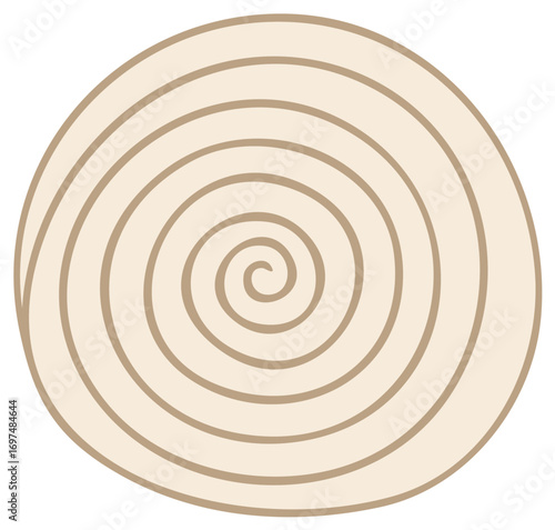 Abstract Tan Spiral Design, Concentric Circles, Swirls, Geometric Pattern, Visual Illusion Art, Decorative Element, Graphic