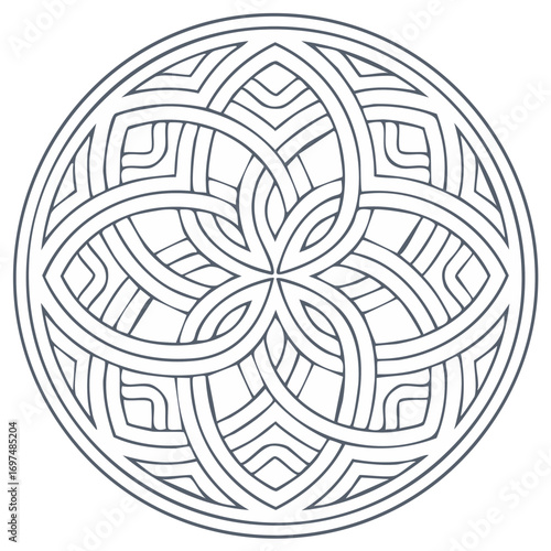 Abstract Circular Geometric Mandala Pattern Elegant Ornate Design Spiritual Artwork