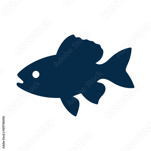 Modern fish silhouette logo representing seafood, marine lifestyle, and eco branding