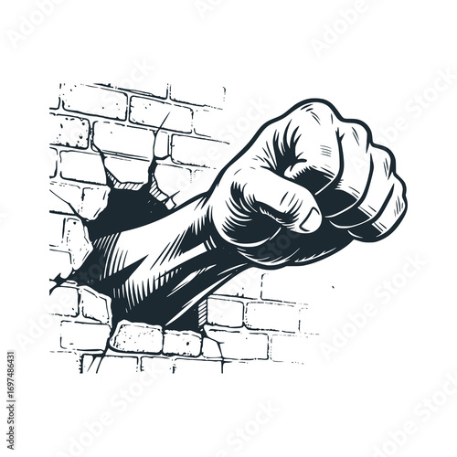 Punching Fist Through Brick Wall