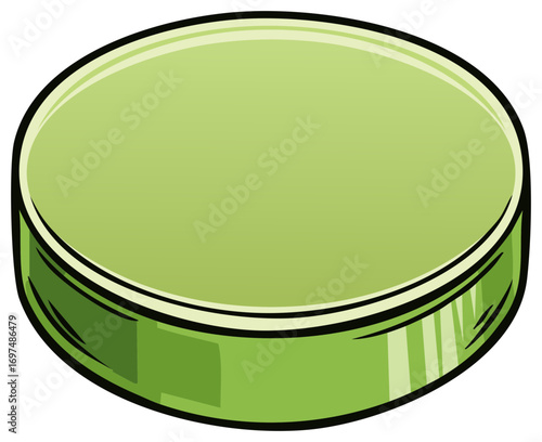 Vector illustration of a green round tin can for packaging food cosmetics or smokeless tobacco