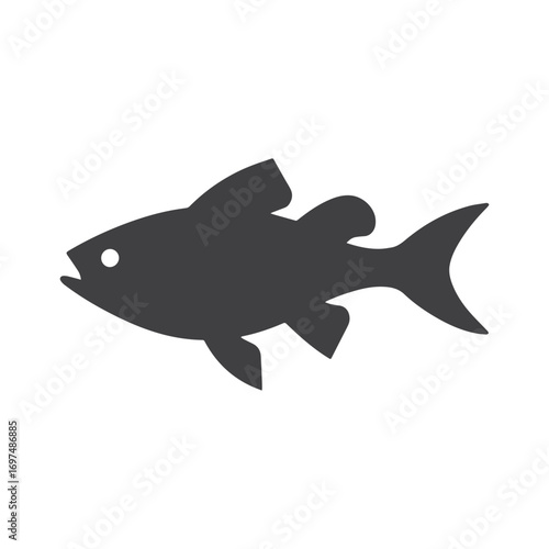 Modern flat fish silhouette design for seafood, eco branding, and aquatic business