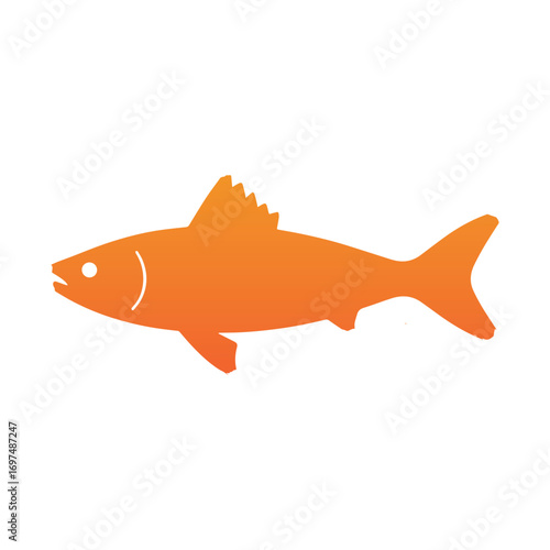 Abstract minimalist fish logo design for seafood branding and eco business