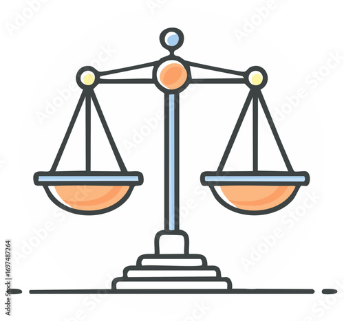 Scales of Justice Icon Illustration Law and Legal Matters Symbol