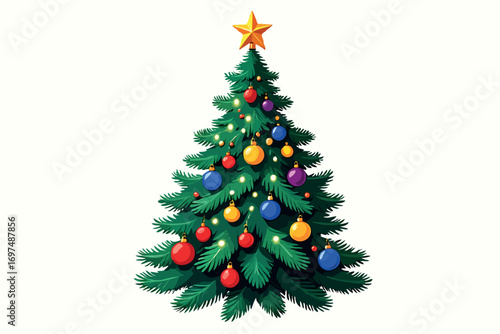 decorated christmas tree Vector Design