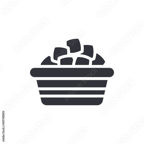 Stylized Depiction Of Cubes In A Receptacle Emphasizing Volume And Geometric Composition