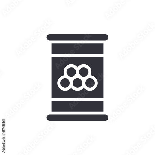 Stylized Representation Of A Canister With Circular Markings For Storage Concepts