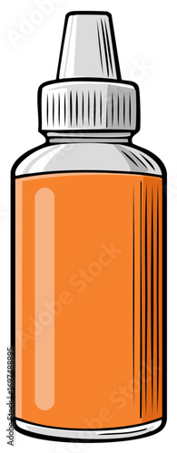 Illustrative Orange Liquid Bottle: Healthcare, Herbal Remedy, Medicine, and Essential Oil