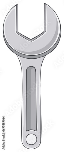 Illustration of an Adjustable Wrench for Repair and Maintenance Tasks in Automotive or Plumbing Industries