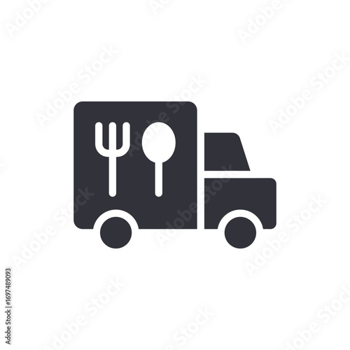 Delivery Truck Symbolizing Food Transportation And Express Meal Services