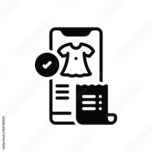 Black solid icon for purchasing