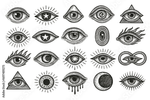 Hand Drawn Eye Vector Doodle Pack