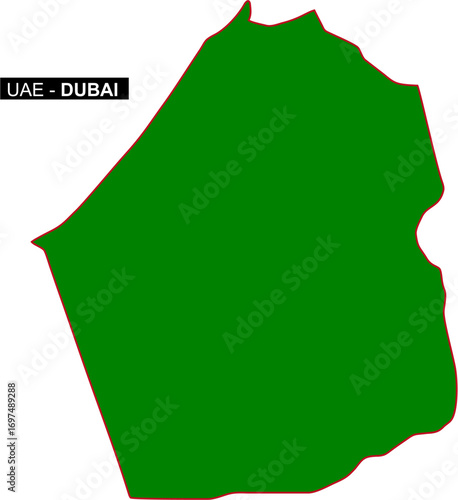 Solid map of UAE State Dubai