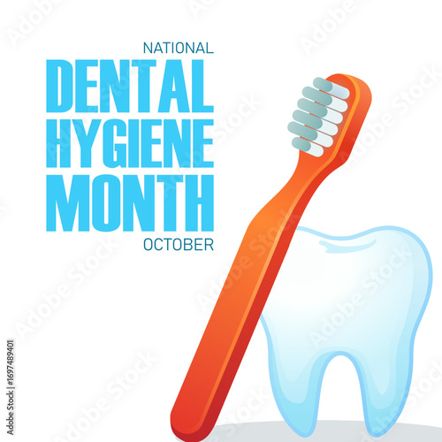 Vector graphic of National Dental Hygiene Month ideal for National Dental Hygiene Month celebration.