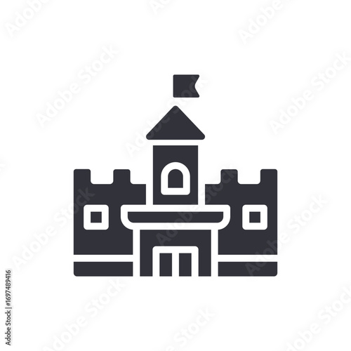 Majestic Fortress Icon Illustrating Strength Security And Historical Significance