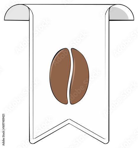 Modern coffee bean banner simple vector graphic with clean lines