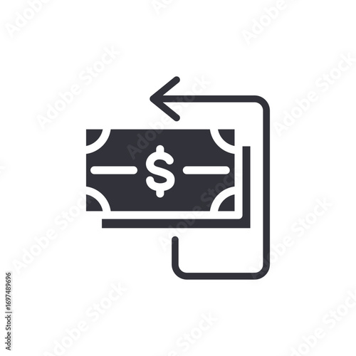 Monetary Transaction Illustration Depicting A Financial Return Or Refund Process