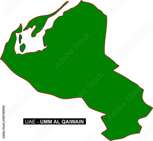 Solid map of UAE State Umm Al Qaiwain