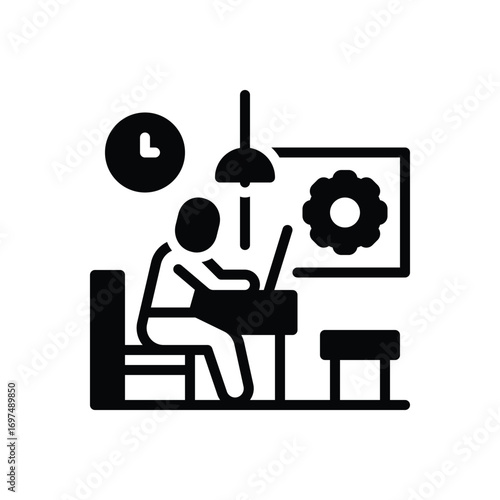 Black solid icon for workshop