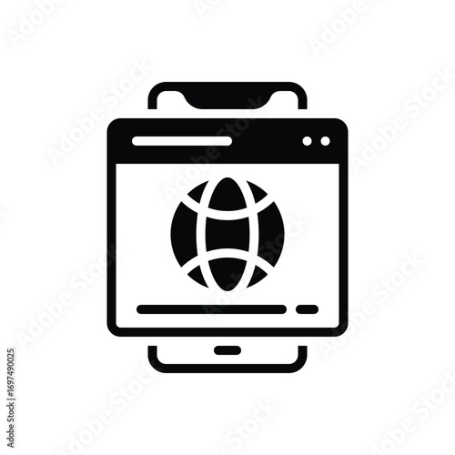 Black solid icon for browsing