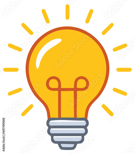 Glowing lightbulb illustration symbol of idea and creativity design concept