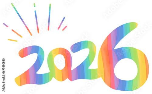 2026のカラフルポップな年賀状素材のロゴ