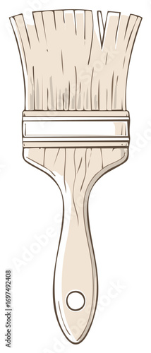 Simple Artist Paint Brush Illustration for Creative Projects and Home Renovation Tool
