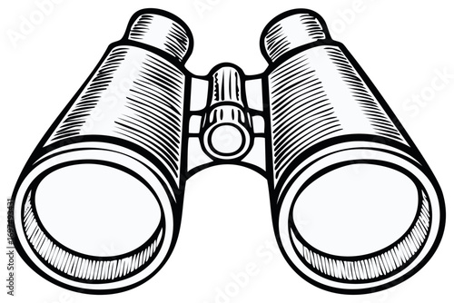 Vector illustration of vintage style binoculars for birdwatching and exploration