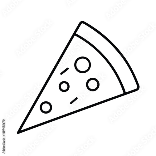 Minimalist line art slice of pizza illustration silhouette