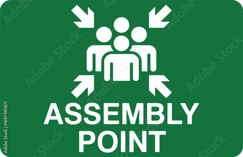 Assembly point sign safety meeting point evacuation area