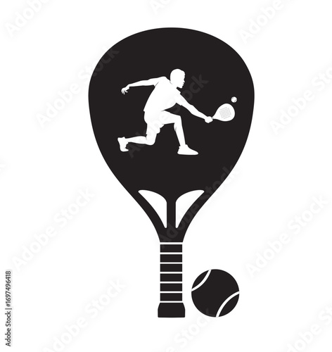 vector illustration of a silhouette of  tenis padel