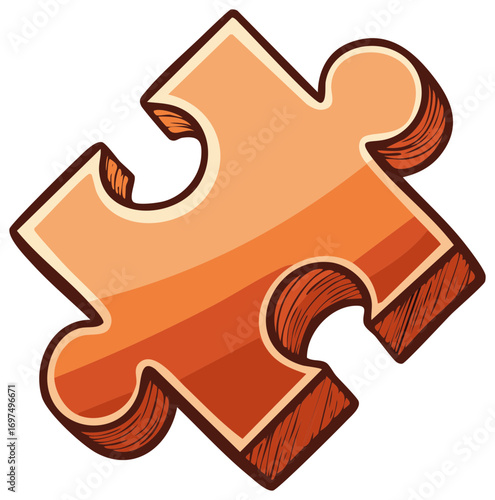Colorful Puzzle Piece Illustration. Symbol of Connection and Collaboration