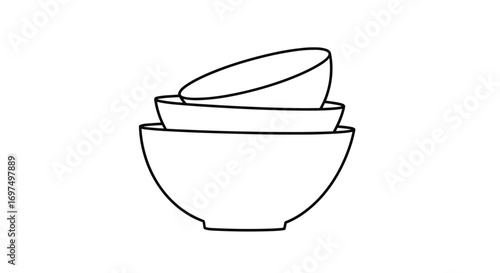 Stacking ceramic bowls for kitchen storage and food preparation needs