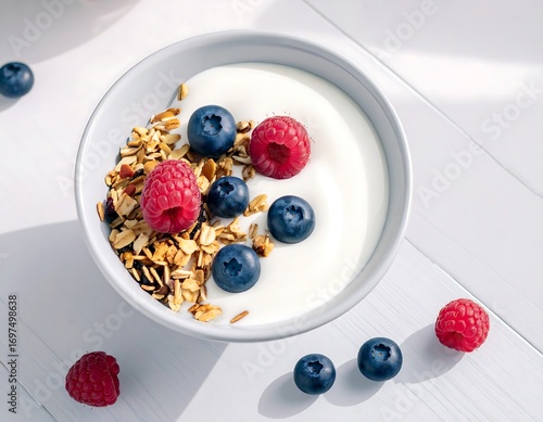 Yogurt parfait with granola and berries