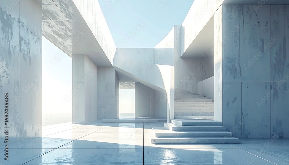 Obraz premium Modern concrete architecture interior