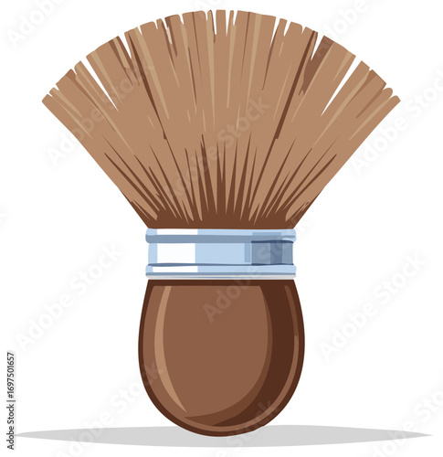 Makeup Brush with Wooden Handle and Soft Bristles for Cosmetic Application