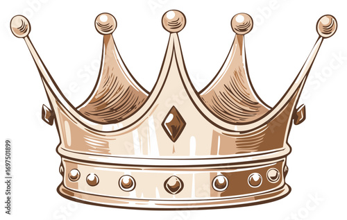 Illustration of a Golden Crown with Jewel Embellishments Symbolizing Royalty and Power