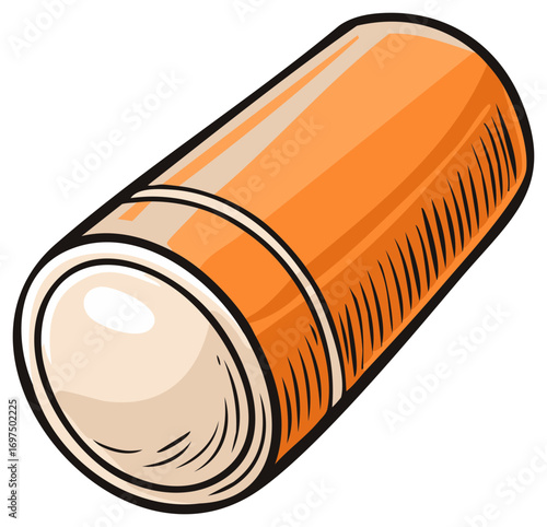 Orange and beige capsule illustration in vector format, medical and pharmaceutical, for healthcare
