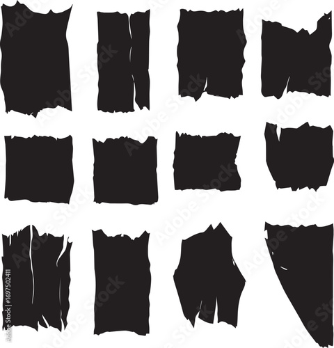 Abstract ripped paper edges and frame pack