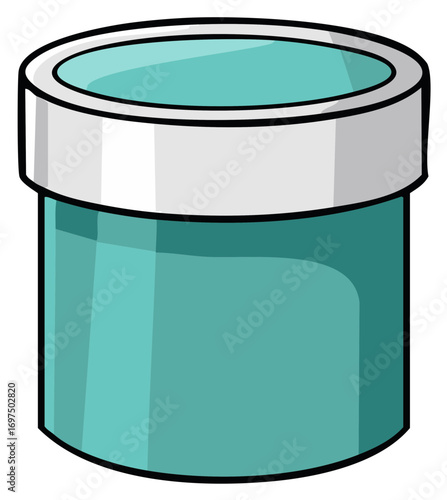 Cartoon style water pipe illustration in green with white top for various design projects.