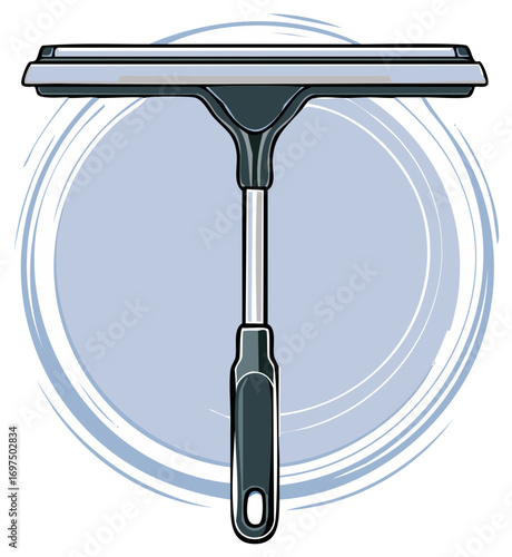 Window Squeegee Cleaning Tool Illustration for Home Maintenance and Professional Use